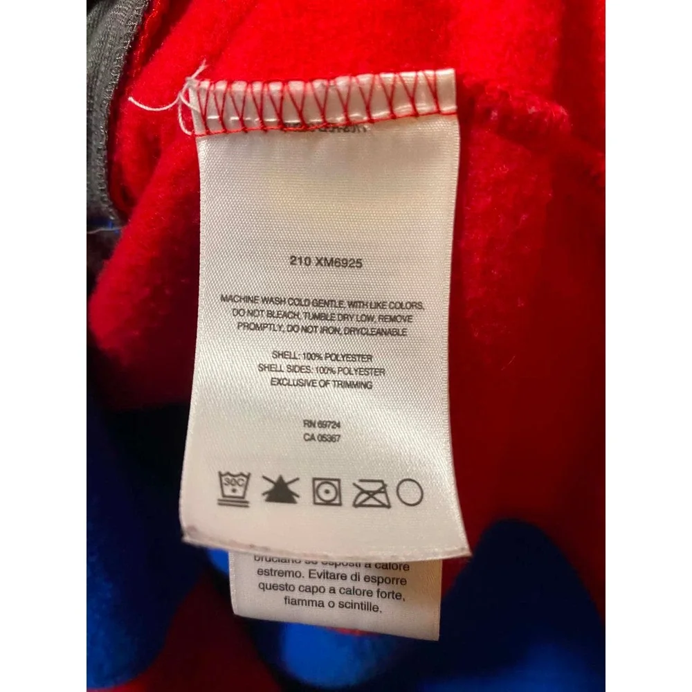 Columbia Mens Blue Red Colorblock Full Zip Fleece Jacket XM6925 Large